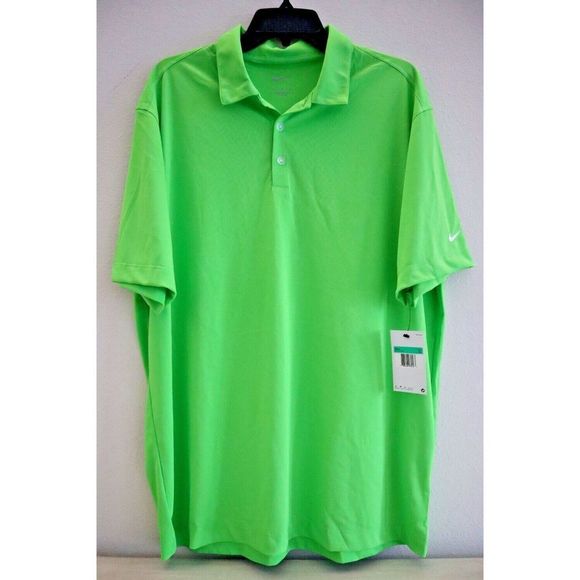 Nike 637167-313 Men's Sz XL Lime Green DRI-FIT Collared Polo Golf Shirt - Picture 1 of 8